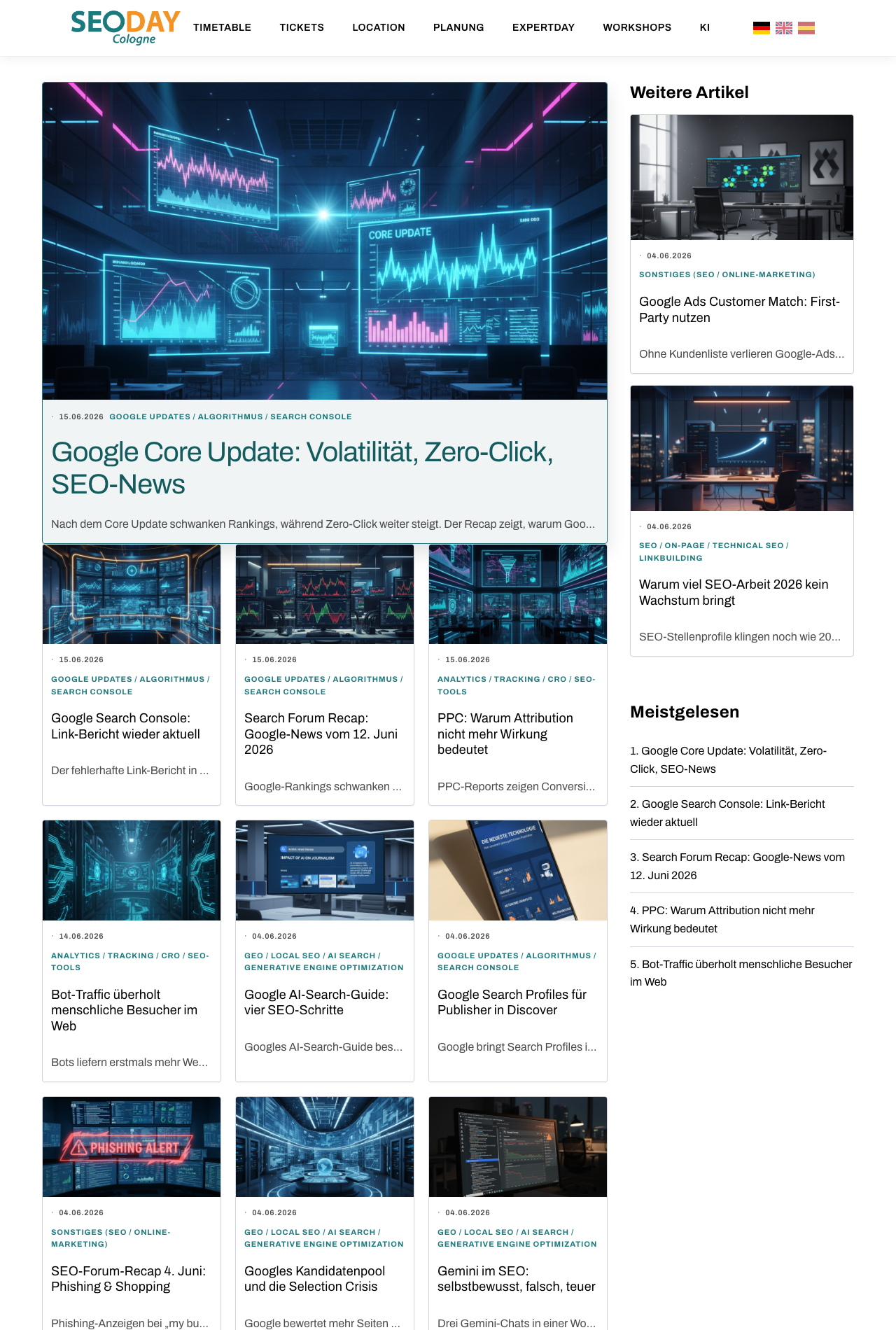 SEO-DAY News Vollseite Small Desktop 1280 Pixel Breite