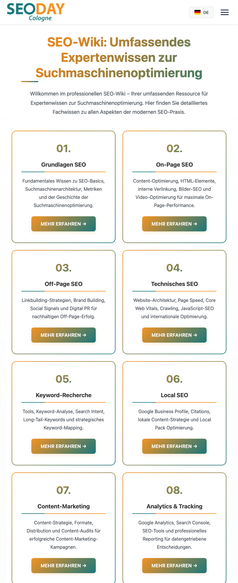 SEO-Wiki Startseite iPad 820 Pixel Breite