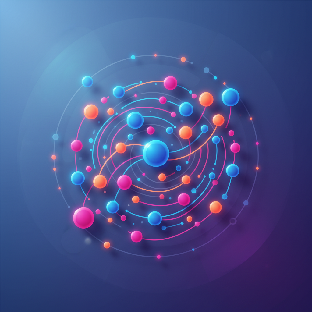 Symbolische Grafik zur KI-Beratung mit neuronalen Netzen und Teamzusammenarbeit
